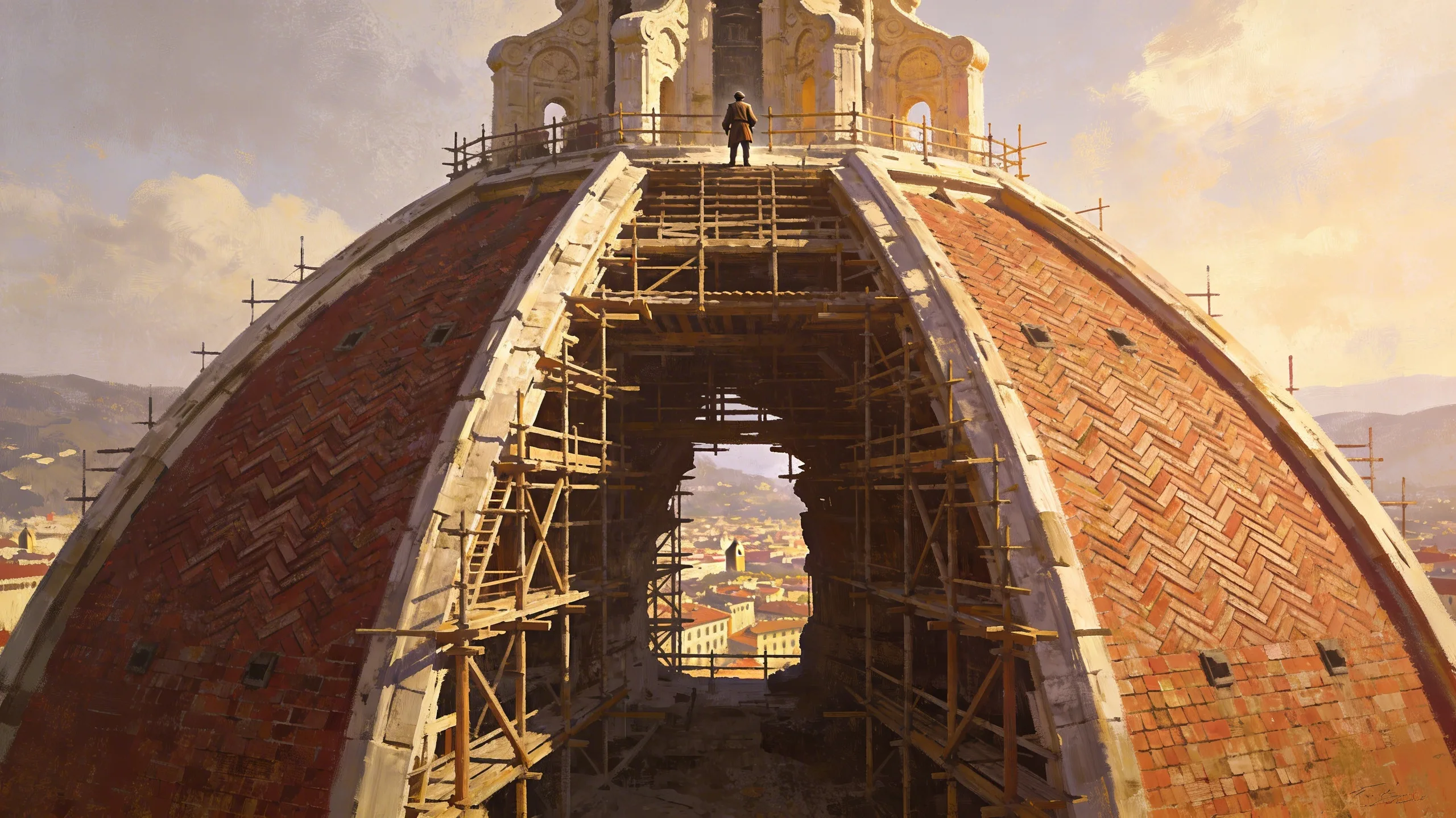 Brunelleschi's dome under construction